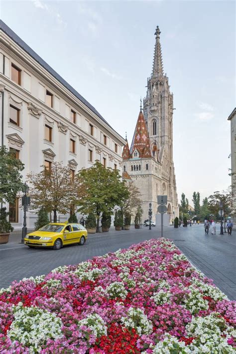 Hilton Hotel Flowerbed And Matthias Church Budapest Castle District