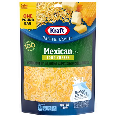 Kraft Mexican Style Four Cheese Blend Shredded Cheese 16 Oz Bag Walmart Inventory Checker