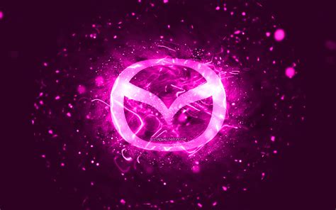 Descargar Fondos De Pantalla Logo Violet Mazda 4k Néons Violets