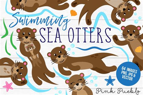 Otter Clipart And Vectors Animal Illustrations ~ Creative Market