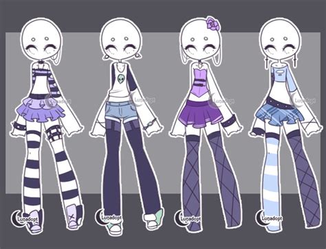 Drawing clothes for a female/girl or a male/boy follows the same principles. SET 10: Gacha outfits by Lunadopt on DeviantArt | Anime ...