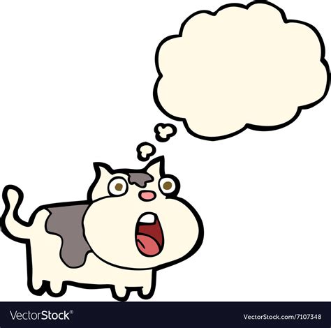 Cartoon Shocked Cat With Thought Bubble Royalty Free Vector