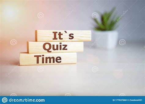 Its Quiz Time Text On Wooden Cubes Stock Photo Image Of Megaphone