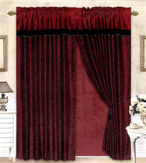 Get the best deals on black window curtains & drapes blackout. Black/Red Flocking Leopard Satin Window Curtain Drape Set ...
