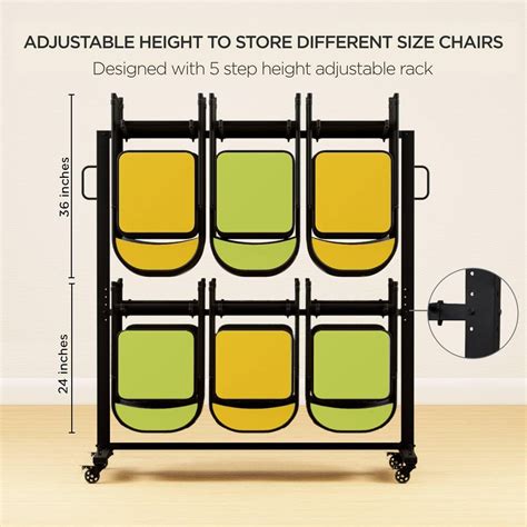 Folding Chair Rack Cart 84 Chairs Or 12 Table Storage Capacity 800 Lbs