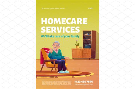 Homecare Services Poster Home Care Healthcare Illustrations