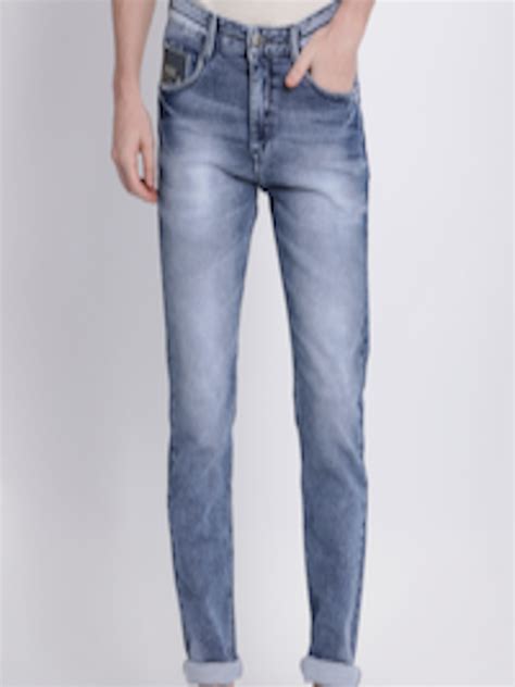 Buy No Next Men Blue Slim Fit Mid Rise Clean Look Stretchable Jeans