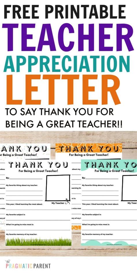 The Free Teacher Appreciation Letter To Say Thank