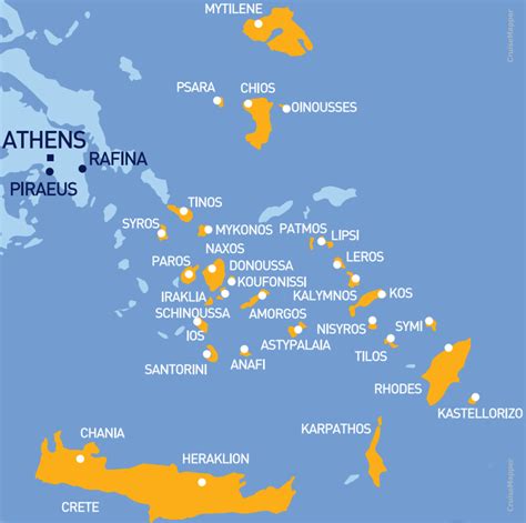 Ferry Map Of Greek Islands