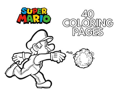 Super Mario Bros. Coloring Book Pages 40 printable pages for | Etsy