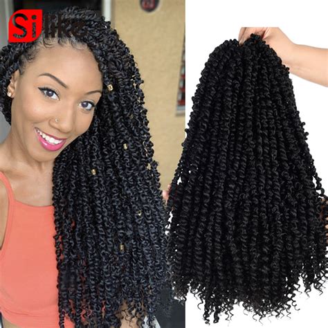 Silike Passion Twist 18 Inch Fluffy Pre Twist Black Pre Stretched Ombre Braiding Hair Synthetic