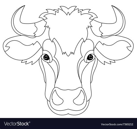 Hand Drawn Doodle Outline Cow Head Royalty Free Vector Image