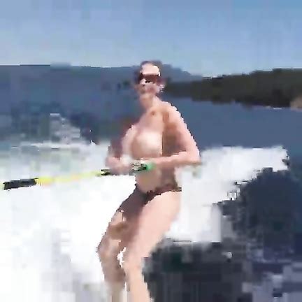 Topless Chick In The Water Skiing Adventure Voyeurstyle