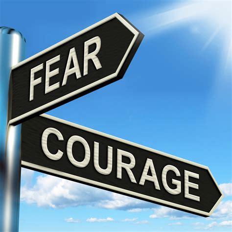 Free Photo Fear Courage Signpost Shows Scared Or Courageous Afraid