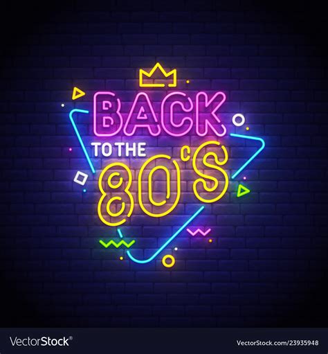 Back To The 80s Neon Sign Royalty Free Vector Image