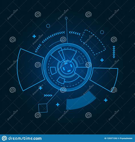 Abstract Technology Background Innovation Blue Backdrop With System