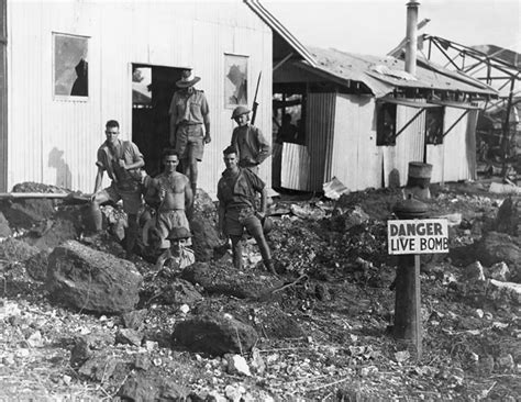 Australian Soldiers At A Bomb Site In Darwin World War Ii Au