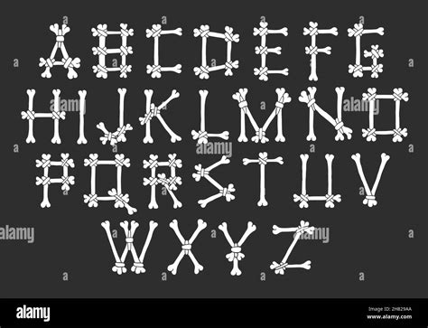 Bones Alphabet Vector Font Illustration Stock Vector Image And Art Alamy