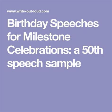 Birthday Speeches For Milestone Celebrations A 50th Speech Sample