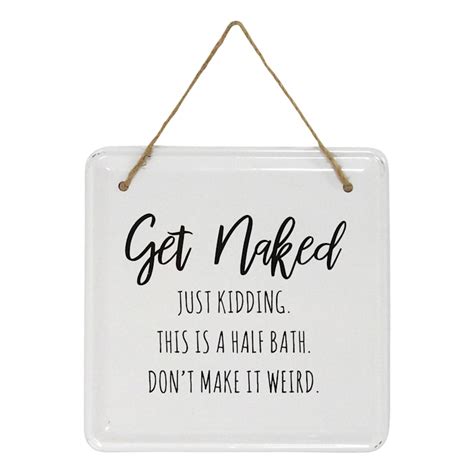 X Get Naked Bathroom Metal Hanging Wall Art At Home