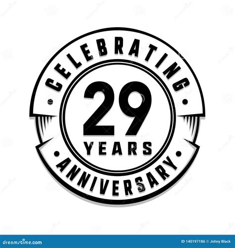 29 Years Anniversary Logo Template 29th Vector And Illustration Stock