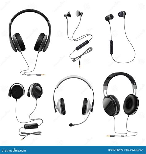 Headphones Realistic Set Stock Vector Illustration Of Advertising