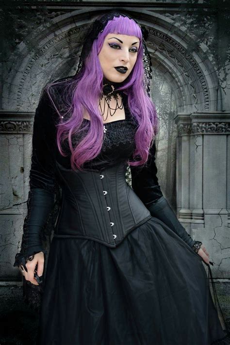 Gothic Model Kali Noir Diamond Purple Gothic Dress Gothic Dress