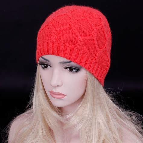 New Winter Warm Wool Blended Knitted Caps Solid Color Cashmere