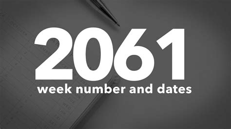 2061 Calendar Week Numbers And Dates List Of National Days