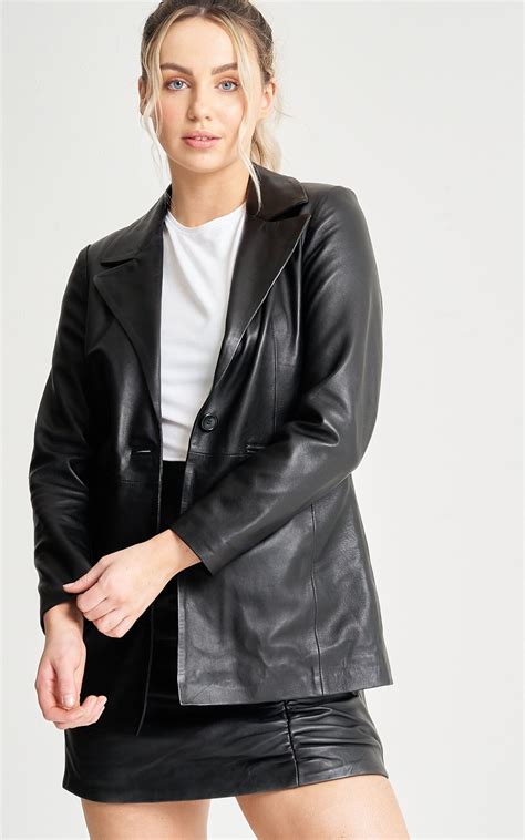 Danielle Real Leather Blazer | BARNEYS ORIGINALS | SilkFred in 2024