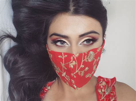 Indian Bridal Face Masks Designer Fashion Cloth Fabric Masks