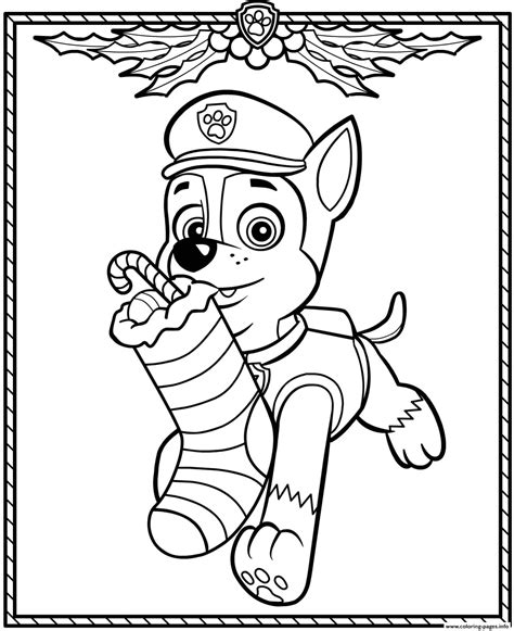 Santa images on this christmas 2020. Paw Patrol Holiday Christmas Chase Coloring Pages Printable