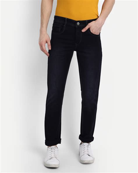 Buy Men S Black Solid Slim Fit Denim Jeans Online At Bewakoof