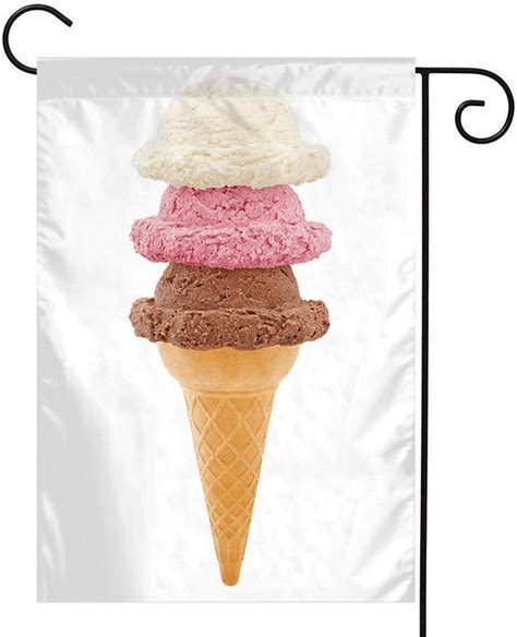 Amazon Com Ice Cream Garden Flag Welcome Double Sided Polyester