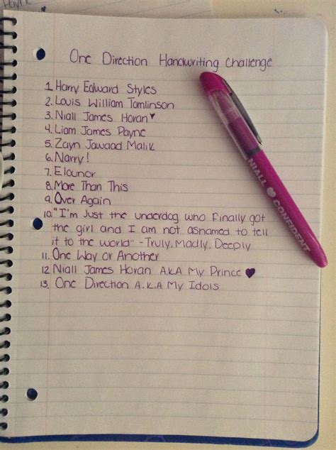 One Direction Handwriting Challenge I Did It With My Niall Pen D I