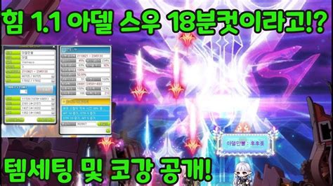 메이플 아델 키우기전에 꼭 봐야하는 영상 5차까지 미리보자! 메이플 힘 1.1 아델 스우 18분컷 및 템세팅! - YouTube