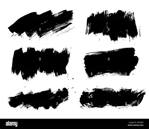 Brush Strokes Vector Collection Isolated Painted Elements Dry Brush