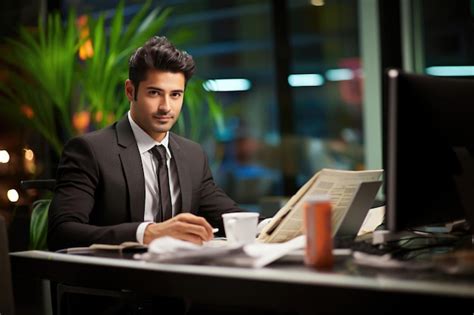 Premium Ai Image Indian Handsome Businessman Working In The Corporate