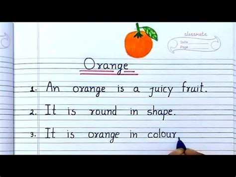 Essay On Orange Easy Lines On Orange In English Few Lines On Orange My Favourite Fruit