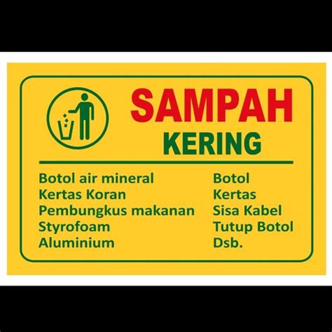 Jual Stiker Vinyl Sampah Kering 10x15cm Sampah Basah Jakarta Utara