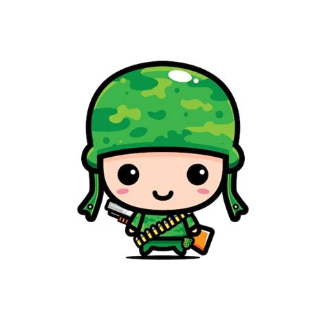 Premium Vector Cute Army Character Design