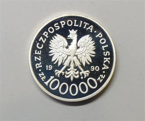 Poland Silver Proof 100000 Zlotych 1990 Solidarity 1980 1990 Ml