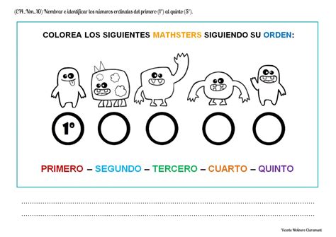 💙 NÚmeros Ordinales 💙 Educación Infantil 4 Años