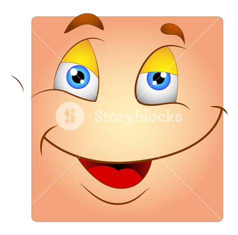 Happy Innocent Face Expression Box Smiley Royalty Free Stock Image