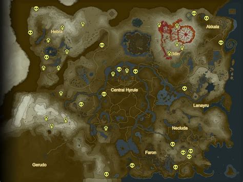 All Hinox Locations Botw Map