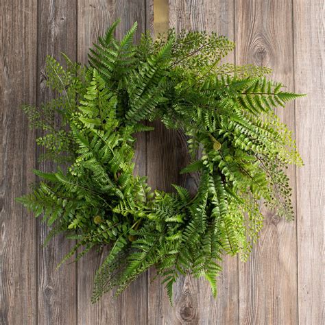 Mixed Boston & Maiden Hair Fern All Seasons Greenery Wreath in 2021 | Greenery wreath, Greenery ...