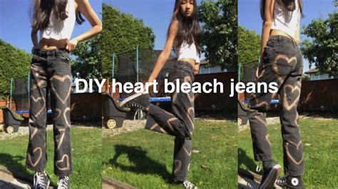 Diy Heart Bleach Jeans Thrift Flip Youtube