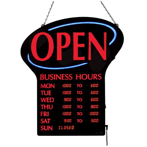 Open Business Hours Sign Nhe 17841 Dining Hospitality Retail