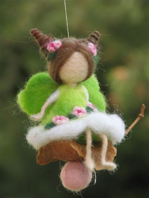 Needle Felted Waldorf Inspired Mobile Ornament Little Magic Fairy