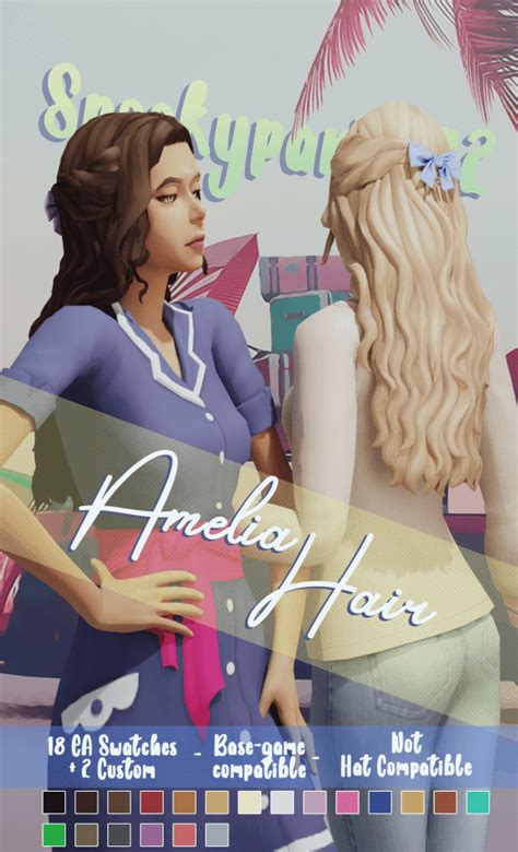 Sims 4 Amelia Hair Ts4 Best Sims Mods